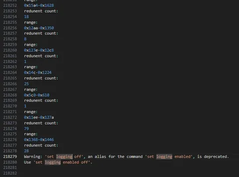 Try to find the redundant area with the Python gdb (riscv)