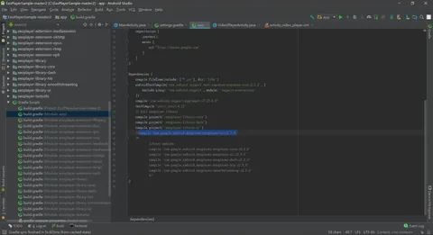 Android include source form github (exoplayer) add funaction